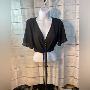 “Love J” black blouse